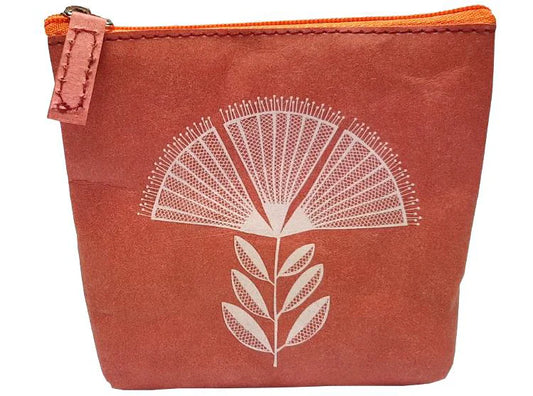 Jo Luping Design - Pohutukawa on Red Coin Purse