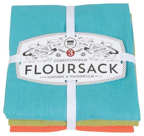 Now Designs - Blue Cactus Crush Set of 3 - Floursack Tea Towel