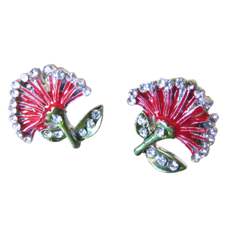 Pohutukawa Enamel Studs ER56